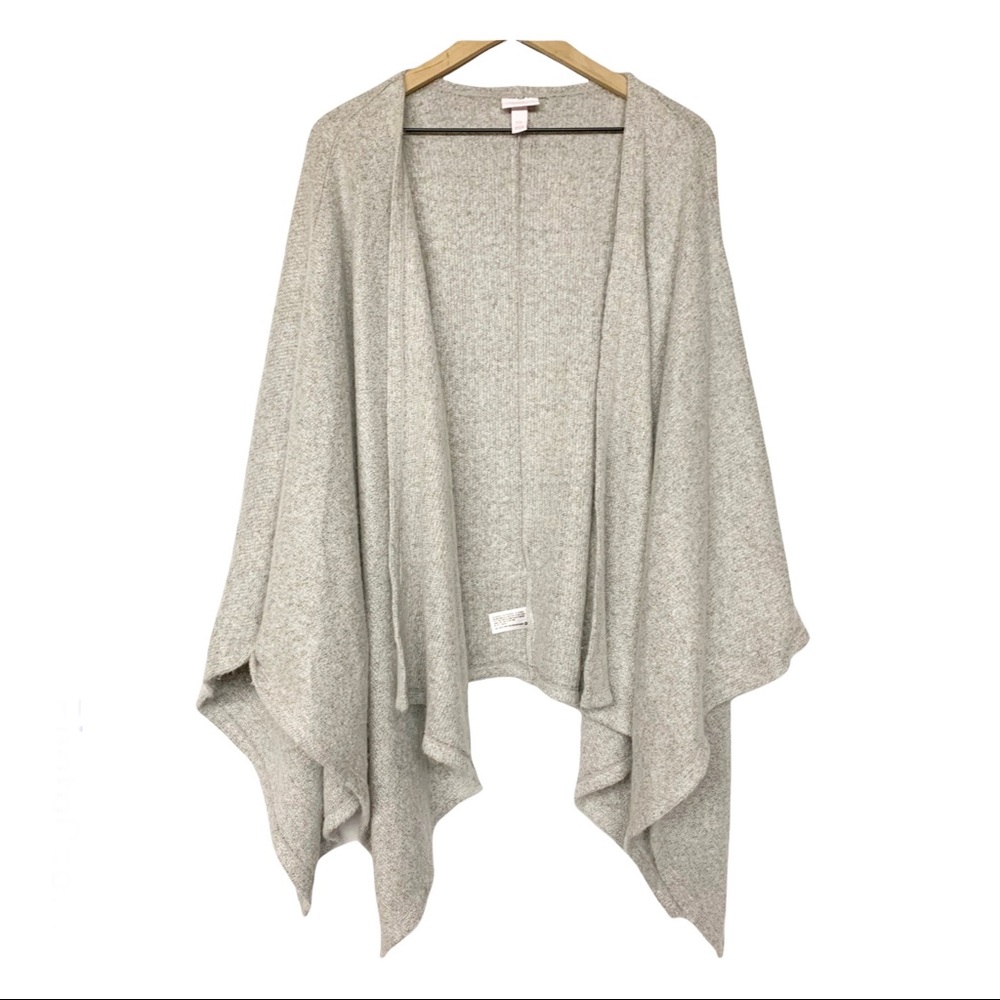 Isabel maternity grey draping open cardigan sweater one size